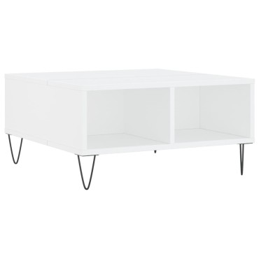 vidaXL Τραπεζάκι Σαλονιού Λευκό 60x60x30cm Επεξεργασμένο Ξύλο 1 τεμ.