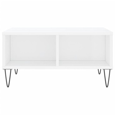 vidaXL Τραπεζάκι Σαλονιού Γυαλ. Λευκό 60x60x30cm Επεξεργασμένο Ξύλο 1 τεμ.