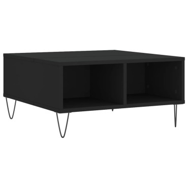 vidaXL Τραπεζάκι Σαλονιού Μαύρο 60x60x30cm από Επεξεργασμένο Ξύλο 1 τεμ.