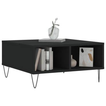 vidaXL Τραπεζάκι Σαλονιού Μαύρο 60x60x30cm από Επεξεργασμένο Ξύλο 1 τεμ.