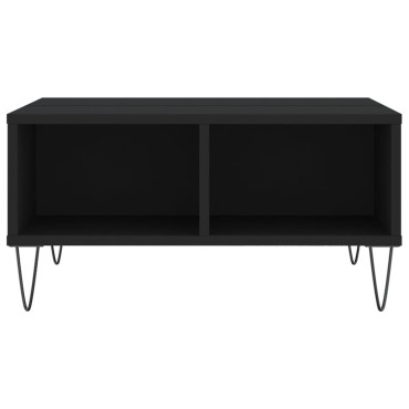 vidaXL Τραπεζάκι Σαλονιού Μαύρο 60x60x30cm από Επεξεργασμένο Ξύλο 1 τεμ.