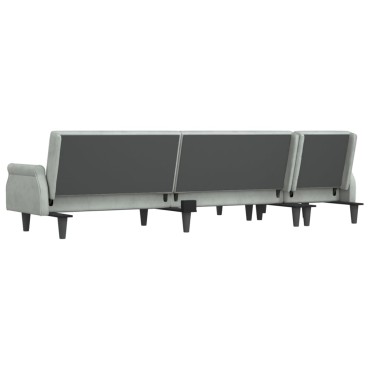 vidaXL Καναπές Κρεβάτι Γωνιακός Αν. Γκρι 271x140x70cm Βελούδινος 1 τεμ.