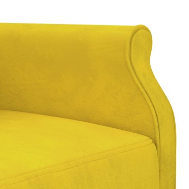 vidaXL Καναπές Κρεβάτι Γωνιακός Κίτρινος 271x140x70cm Βελούδινος 1 τεμ.
