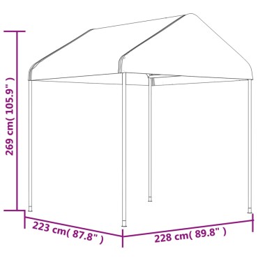 vidaXL Κιόσκι με Τέντα Λευκό 2,28 x 2,23 x 2,69 μ. από Πολυαιθυλένιο