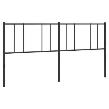 vidaXL Κεφαλάρι Μαύρο Μεταλλικό 206x3x90cm 1 τεμ.