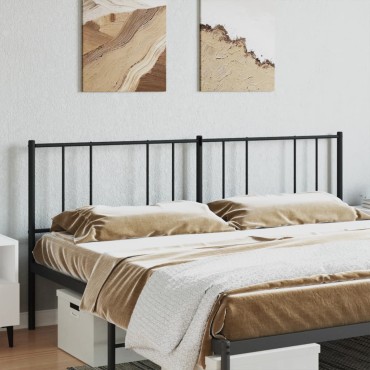 vidaXL Κεφαλάρι Μαύρο Μεταλλικό 198x3x90cm 1 τεμ.
