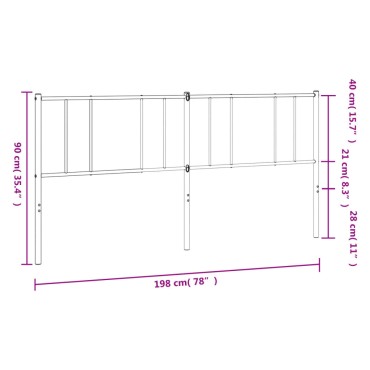 vidaXL Κεφαλάρι Μαύρο Μεταλλικό 198x3x90cm 1 τεμ.