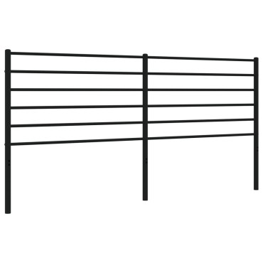 vidaXL Κεφαλάρι Μαύρο Μεταλλικό 198x3x90cm 1 τεμ.