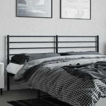 vidaXL Κεφαλάρι Μαύρο Μεταλλικό 198x3x90cm 1 τεμ.