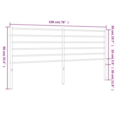 vidaXL Κεφαλάρι Μαύρο Μεταλλικό 198x3x90cm 1 τεμ.