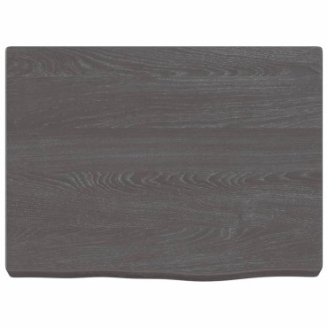 vidaXL Ράφι Τοίχου Σκούρο Καφέ 40x30x(2-4)cm Επεξ. Μασίφ Ξύλο Δρυός 1 τεμ.