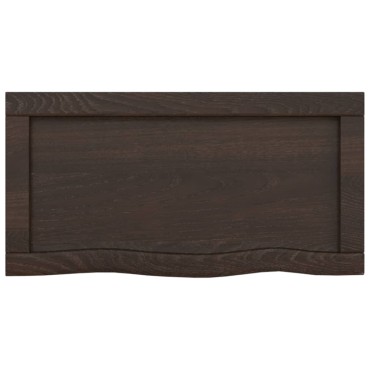vidaXL Ράφι Τοίχου Σκούρο Καφέ 40x30x(2-4)cm Επεξ. Μασίφ Ξύλο Δρυός 1 τεμ.