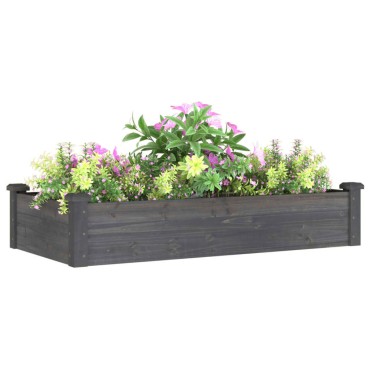 vidaXL Ζαρντινιέρα Υπερυψ. με Επένδυση Γκρι 120x60x25 εκ. Μασίφ Ελάτη
