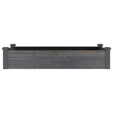 vidaXL Ζαρντινιέρα Υπερυψ. με Επένδυση Γκρι 120x60x25 εκ. Μασίφ Ελάτη