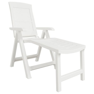 vidaXL Ξαπλώστρα Λευκή Πλαστική 60x114x110cm 1 τεμ.