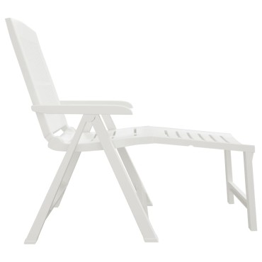 vidaXL Ξαπλώστρα Λευκή Πλαστική 60x114x110cm 1 τεμ.
