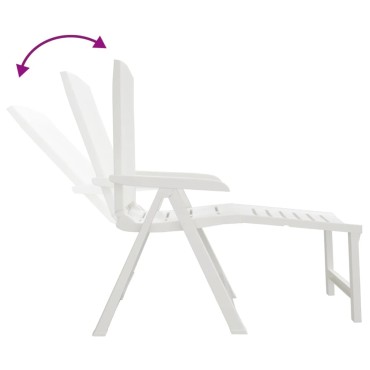 vidaXL Ξαπλώστρα Λευκή Πλαστική 60x114x110cm 1 τεμ.