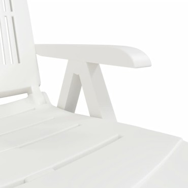 vidaXL Ξαπλώστρα Λευκή Πλαστική 60x114x110cm 1 τεμ.