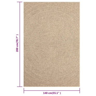 vidaXL Χαλί ZIZUR Όψη Γιούτας Εσωτ. & Εξωτ. Χώρου 140x200cm