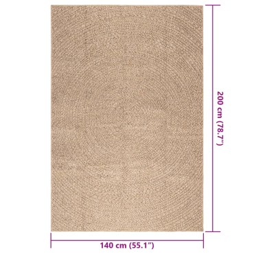 vidaXL Χαλί ZIZUR Όψη Γιούτας Εσωτ. & Εξωτ. Χώρου 140x200cm