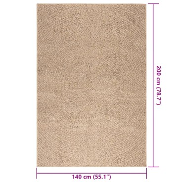 vidaXL Χαλί ZIZUR Όψη Γιούτας Εσωτ. & Εξωτ. Χώρου 140x200cm
