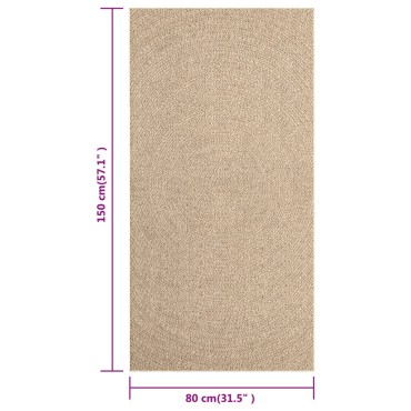 vidaXL Χαλί ZIZUR Όψη Γιούτας Εσωτ. & Εξωτ. Χώρου 80x150cm