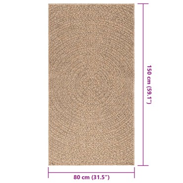 vidaXL Χαλί ZIZUR Όψη Γιούτας Εσωτ. & Εξωτ. Χώρου 80x150cm