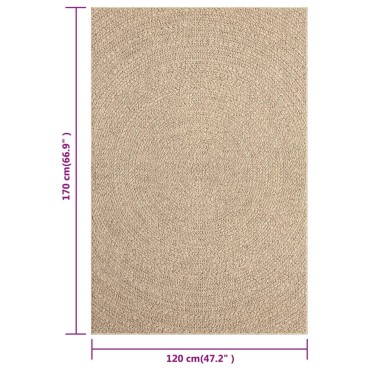 vidaXL Χαλί ZIZUR Όψη Γιούτας Εσωτ. & Εξωτ. Χώρου 120x170cm