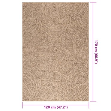 vidaXL Χαλί ZIZUR Όψη Γιούτας Εσωτ. & Εξωτ. Χώρου 120x170cm