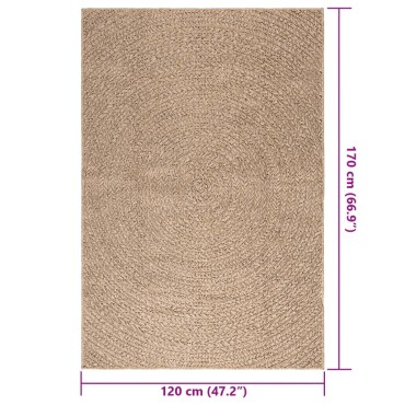 vidaXL Χαλί ZIZUR Όψη Γιούτας Εσωτ. & Εξωτ. Χώρου 120x170cm