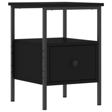 vidaXL Κομοδίνο Μαύρο 34x36x50cm από Επεξεργασμένο Ξύλο 1 τεμ.