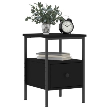 vidaXL Κομοδίνο Μαύρο 34x36x50cm από Επεξεργασμένο Ξύλο 1 τεμ.