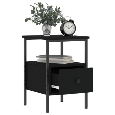 vidaXL Κομοδίνο Μαύρο 34x36x50cm από Επεξεργασμένο Ξύλο 1 τεμ.