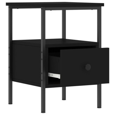 vidaXL Κομοδίνο Μαύρο 34x36x50cm από Επεξεργασμένο Ξύλο 1 τεμ.