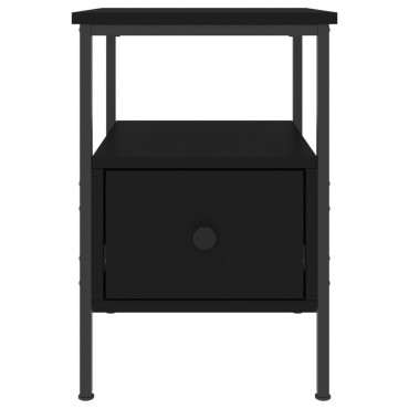 vidaXL Κομοδίνο Μαύρο 34x36x50cm από Επεξεργασμένο Ξύλο 1 τεμ.