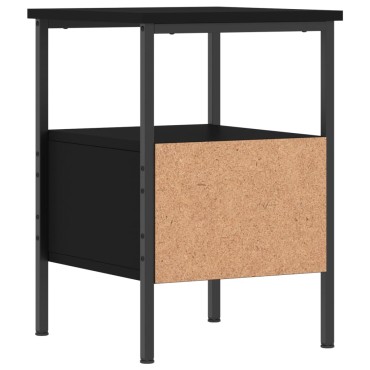 vidaXL Κομοδίνο Μαύρο 34x36x50cm από Επεξεργασμένο Ξύλο 1 τεμ.