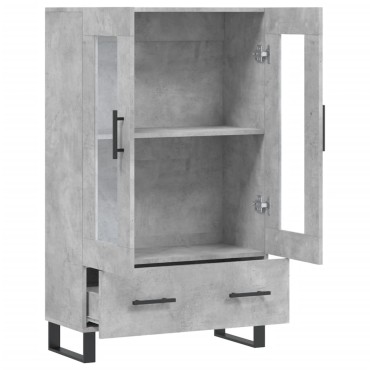 vidaXL Ντουλάπα Γκρι Σκυροδέματος 69,5x31x115cm Επεξεργ. Ξύλο 1 τεμ.