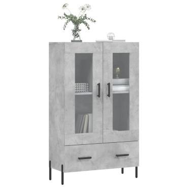 vidaXL Ντουλάπα Γκρι Σκυροδέματος 69,5x31x115cm Επεξεργ. Ξύλο 1 τεμ.