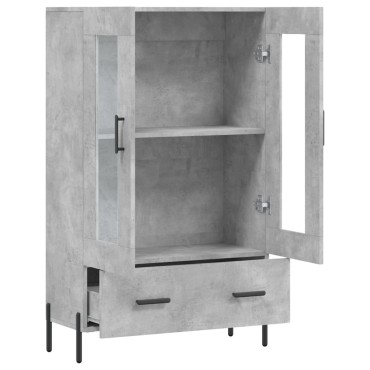 vidaXL Ντουλάπα Γκρι Σκυροδέματος 69,5x31x115cm Επεξεργ. Ξύλο 1 τεμ.