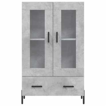 vidaXL Ντουλάπα Γκρι Σκυροδέματος 69,5x31x115cm Επεξεργ. Ξύλο 1 τεμ.