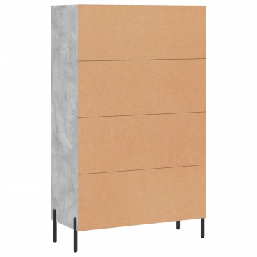 vidaXL Ντουλάπα Γκρι Σκυροδέματος 69,5x31x115cm Επεξεργ. Ξύλο 1 τεμ.