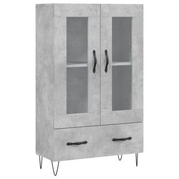 vidaXL Ντουλάπα Γκρι Σκυροδέματος 69,5x31x115cm Επεξεργ. Ξύλο 1 τεμ.