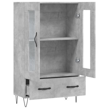 vidaXL Ντουλάπα Γκρι Σκυροδέματος 69,5x31x115cm Επεξεργ. Ξύλο 1 τεμ.
