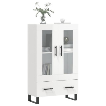 vidaXL Ντουλάπα Γυαλ. Λευκό 69,5x31x115cm από Επεξεργασμένο Ξύλο 1 τεμ.