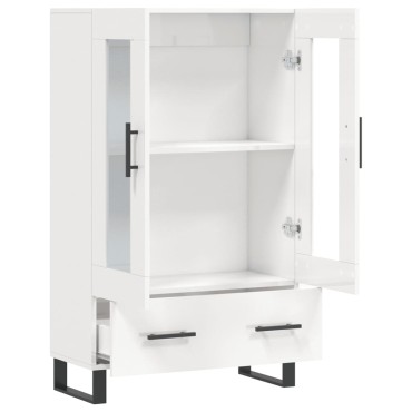 vidaXL Ντουλάπα Γυαλ. Λευκό 69,5x31x115cm από Επεξεργασμένο Ξύλο 1 τεμ.