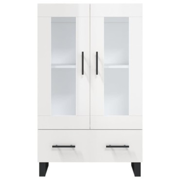 vidaXL Ντουλάπα Γυαλ. Λευκό 69,5x31x115cm από Επεξεργασμένο Ξύλο 1 τεμ.