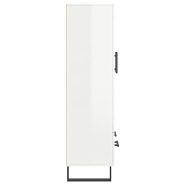 vidaXL Ντουλάπα Γυαλ. Λευκό 69,5x31x115cm από Επεξεργασμένο Ξύλο 1 τεμ.