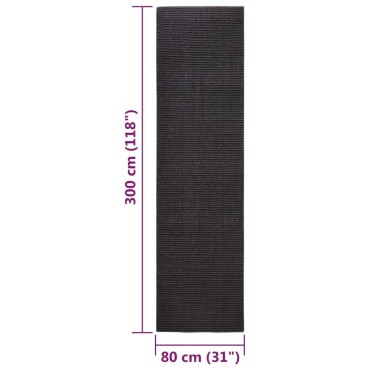 vidaXL Χαλί για Ονυχοδρόμιο Μαύρο 80 x 300 εκ. από Σιζάλ
