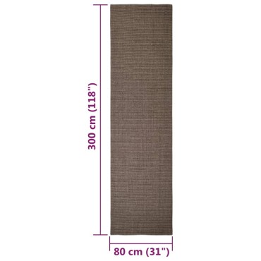 vidaXL Χαλί για Στύλο Ξυσίματος Καφέ 80 x 300 εκ. από Σιζάλ