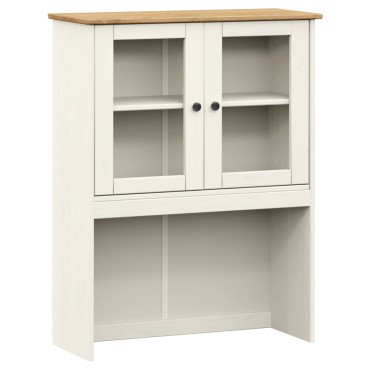 vidaXL Πάνω Ντουλάπι-Βιτρίνα VIGO Λευκό 78x30x100cm Μασίφ Ξύλο Πεύκου 1 τεμ.